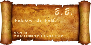 Bedekovich Bodó névjegykártya